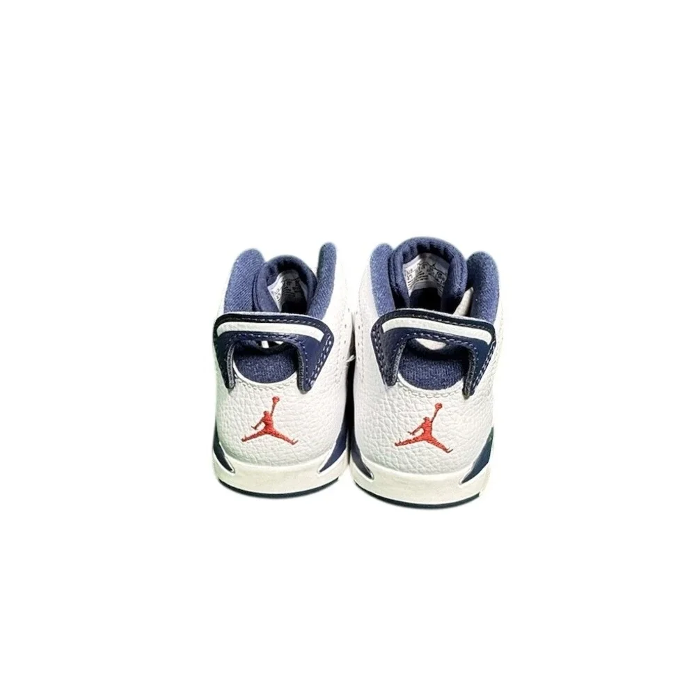 Jordan 6 Retro Olympic White Midnight Navy Varsity Red DV3606-164 Toddler 7C